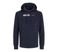 JACK & JONES Men's Jjecorp Logo Sweat Hood Play Noos Sweatshirt, Navy Blazer/Print:Play 5, M