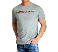 JACK & JONES Men's Jjecorp Logo Tee Ss Crew Neck Noos T-Shirt, Grey (Light Grey Melange Detail: Slim Fit - Melange), XX-Large