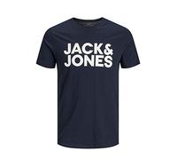 JACK & JONES Men's Jjecorp Logo Tee Ss Crew Neck Ss19 Noos T-Shirt, Blue (Navy Blazer Fit: Slim/Large Print), Small