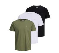 JACK & JONES Men's Jjecorp Logo Tee SS Crew Neck T-Shirt (Pack of 2), B: Black/White/red, L