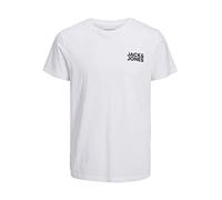 JACK & JONES Men's Jjecorp Logo Tee Ss O-Neck Noos T-Shirt, White/Fit:Slim/Small Print/Black, S