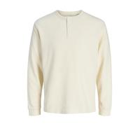 JACK & JONES Mens Jjedover Henley Ls Tee Noos, Antique White, XS UK