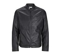 Jack & Jones Dylan Biker Leather Jacket Black S Men