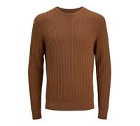 JACK & JONES Men's Jjeemil Knit Cable Crew Neck Noos, Monks Robe, XL