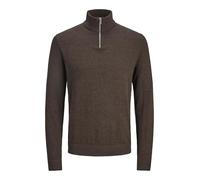 JACK & JONES Men's Jjeemil Knit Half Zip Noos Jumper, Mulch/Detail: Twist, L