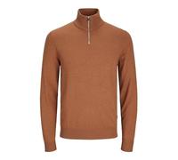 JACK & JONES Men's Jjeemil Knit Half Zip Noos Knitted Jumper, Mocha Bisque, M