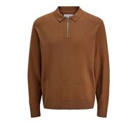 JACK & JONES Men's Jjeemil Knit Polo Half Zip Ls Noos, Monks Robe, S