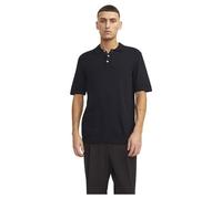 JACK & JONES Men's Jjeemil Knit Polo S/S Sn Jeans, Black, M
