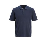 JACK & JONES Men's Jjeemil Knit Relaxed Polo Ss Sn Shirt, Blazer Navy, XS