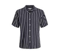 JACK & JONES Men's Jjeenzo Stripe Resort Shirt Ss Sn Short-Sleeved, Sky Captain, XXL