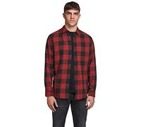 Jack & Jones Men's Jjegingham Twill L/S Noos Shirt, Brick Red/Fit: Slim Fit, L UK