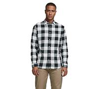 Jack & Jones Men's Jjegingham Twill L/S Noos Shirt, Whisper White, XL UK