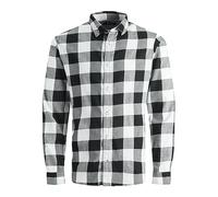 Jack & Jones Men's Jjegingham Twill L/S Noos Shirt, Whisper White, XL UK