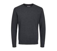 JACK & JONES Men's Jjeglobe Knit Crew Neck Noos Knitted Jumper, Dark Grey Blend, L