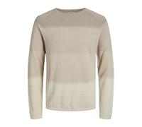 JACK & JONES Mens Jjehill Crew Neck Noos Knitted Jumper, Beige, L UK