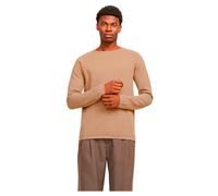 JACK & JONES Men's Jjehill Knit Crew Neck Noos Jumper, Coriander/Detail: Twist, L Light Brown
