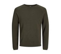 Jack & Jones Men's Jjehill Knit Crew Neck Noos Jumper, Green (Olive Night Detail: Melange), S UK