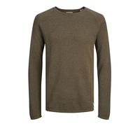 JACK & JONES Men's Jjehill Knit Crew Neck Noos Knitted Jumper, Canteen, S