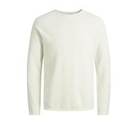 Jack & Jones Men's Jjehill Knit Crew Neck Noos Sweater, Cloud Dancer, M UK