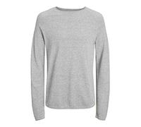 Jack & Jones Men's Jjehill Knit Crew Neck Noos Sweater, Light Grey Mix, XXL UK