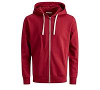 JACK & JONES Men's Jjeholmen Sweat Zip Hood Noos Jacket, Rio Red, M