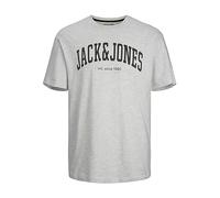 JACK & JONES Mens Jjejosh Tee Crew Neck Noos T-Shirt, White Melange, M UK