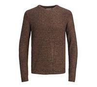 JACK & JONES Men's Jjelewis Knit Crew Neck Sn Jumper, Mocha Bisque/Detail:Twisted W. Navy Blazer, XL