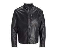 JACK & JONES Men's Jjeliam Lamb Leather Jacket Noos Short, Black, L