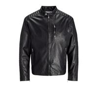 JACK&JONES Men's JJELIAM Lamb Leather Jacket Noos Short Jacket, Black, XL, Black, XL
