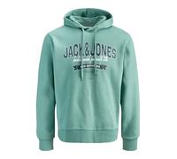 JACK & JONES Mens Jjelogo Sweat Hood 2 Col 25/26 Noos, Mineral Blue, M UK