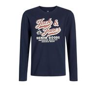 JACK & JONES Men's Jjelogo Tee LS O-NEC 2 Col Aw25 Noos Jnr, Sky Captain, 10 Years