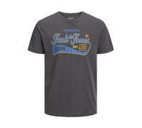 JACK & JONES Men's Jjelogo Tee Ss O-Neck 2 Col 23/24 Pls T-Shirts, Dark Grey Blend, 2XL Plus