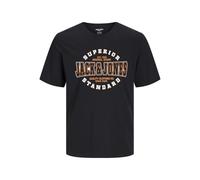 JACK & JONES Men's Jjelogo Tee Ss O-Neck 2 Col Aw24 S Pls T-Shirt, Black, 2XL