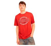 JACK & JONES Men's Jjelogo Tee Ss O-Neck 2 Col Aw24 Sn T-Shirt, Red Ochre, S