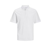 JACK & JONES Men's Jjemac Zip Ss Polo Sn Sweat Shorts, White, M