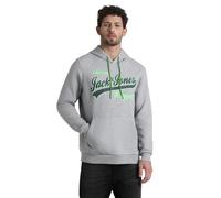 JACK & JONES Men's Jjemett Sweat Hood Hoodie, Light Grey Mix, L