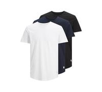 JACK & JONES Mens Jjenoa Tee Crew Neck 3pk Mp T-Shirt, White - Navy - Black, XXL UK