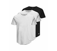 JACK & JONES Men's Jjenoa Tee Ss Crew Neck 3pk Mp T-Shirt (Pack of 3)