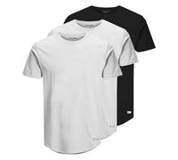 JACK & JONES Men's Jjenoa Tee Ss Crew Neck 3pk Mp T-Shirt (Pack of 3)