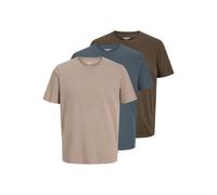 JACK & JONES Men's Jjeorganic Basic Tee Ss O-Ne 3Pk Mp Noos, Mocha Meringue, XL (Pack of 3)