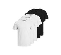 JACK & JONES Men's Jjeorganic Basic Tee Ss O-Neck 5pk Mp T-Shirt, Black/Pack:3white 2black, XXL