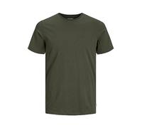JACK & JONES Men's Jjeorganic Basic Tee Ss O-Neck Noos T-Shirt, Green (Olive Night Detail: Slim), Small