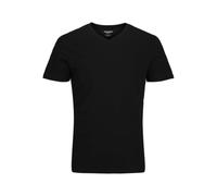 JACK & JONES Men's Jjeorganic Basic Tee Ss V-Neck Noos T-Shirt, Black, XS