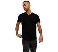 JACK & JONES Mens Jjeorganic Basic Tee V-Neck Noos Top, Black, S UK