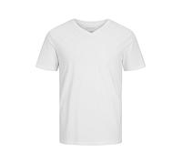 JACK & JONES Mens Jjeorganic Basic Tee V-Neck Noos Top, White, S UK
