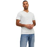 JACK & JONES Mens Jjeorganic Basic Tee V-Neck Noos Top, White, S UK