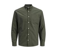 Jack & Jones Long sleeved Shirt JJEOXFORD SHIRT LS in Kaki EU L