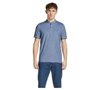 JACK & JONES Men's Jjepaulos Mao Polo Ss Noos Polo Shirt, Bright Cobalt, L