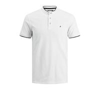 JACK & JONES Men's Jjepaulos Mao Polo Ss Noos Polo Shirt, White, M