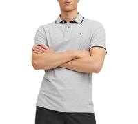 Jack & Jones Men's Jjepaulos Polo Ss Noos Polo Shirt, Grey (Light Grey Melange Detail: Slim Fit - Melange), XL